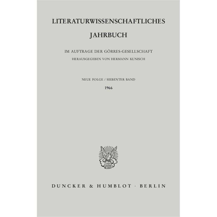 Literaturwissenschaftliches Jahrbuch., Fachbücher von Hermann Kunisch
