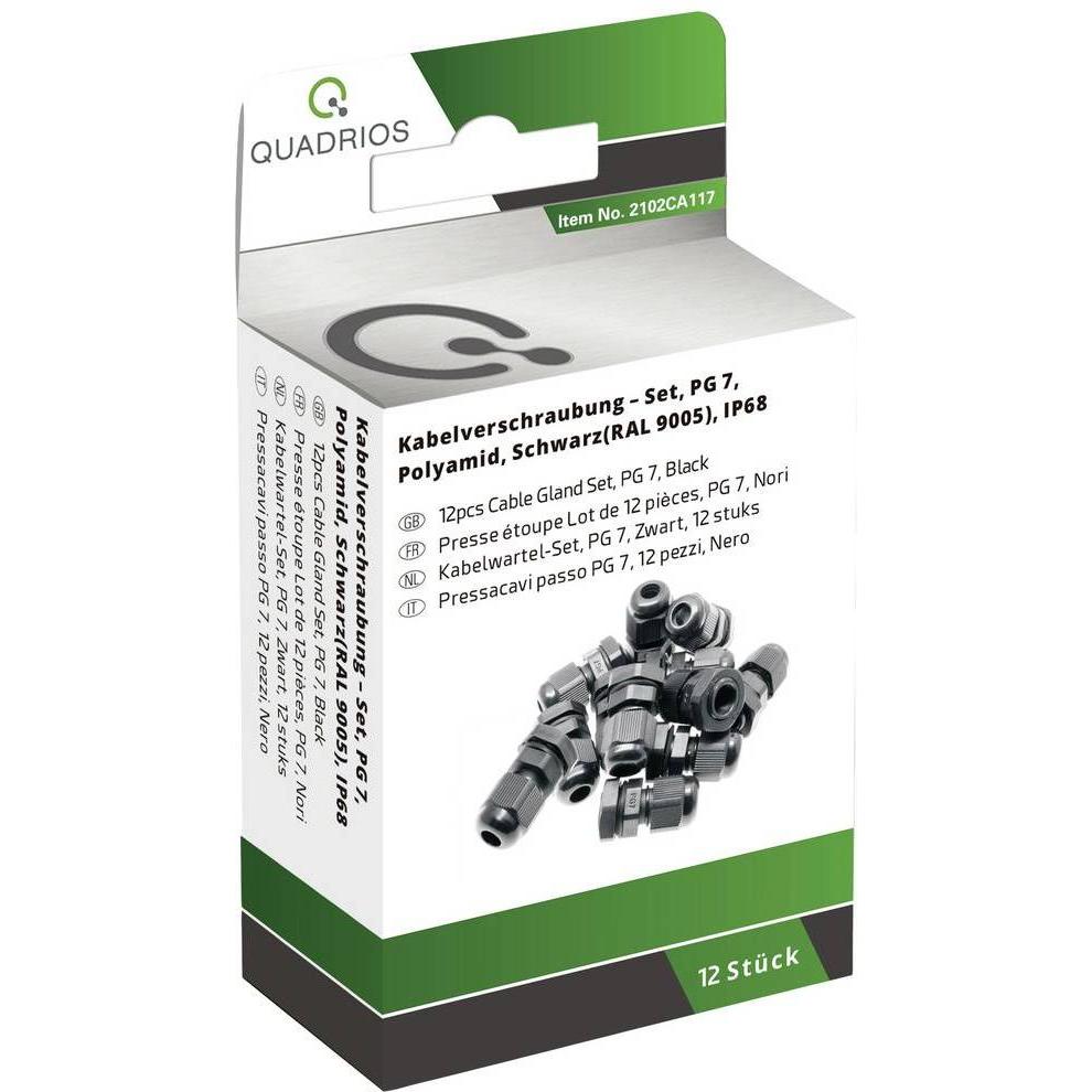 Quadrios, Kabelverbindung, Mini-Kabelverschraubungs-Sortiment, - PG 7 12 Stück