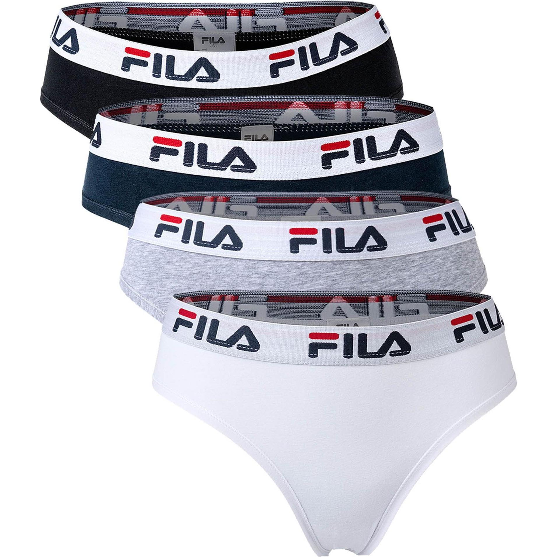 FILA, Damen, Unterhosen, Slip Sportlich, Mehrfarbig, (M, 4er Pack)