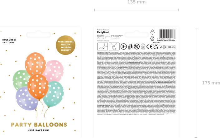 Actual product image Partydeco Balloons with dots - Multicolor (6pcs) (6 x)
