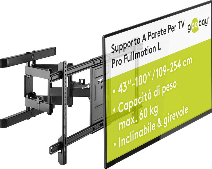 Actual product image Goobay Fullmotion Pro (Wall, 60 kg, 43" - 100")