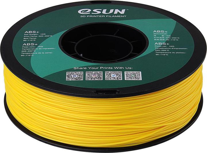 Productafbeelding eSUN ABS+ 1,75mm Geel 1kg 3D Filament (ABS, 1.75 mm, 1000 g, Geel)