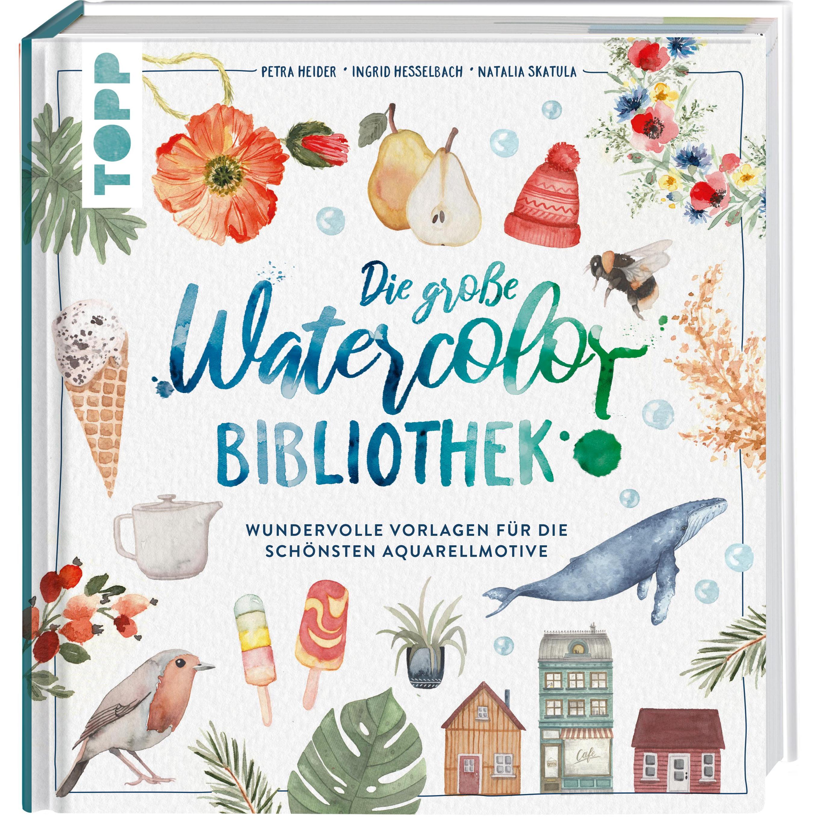 Die grosse Watercolor Bibliothek, Ratgeber von Petra Heider, Natalia Skatula, Ingrid Hesselbach