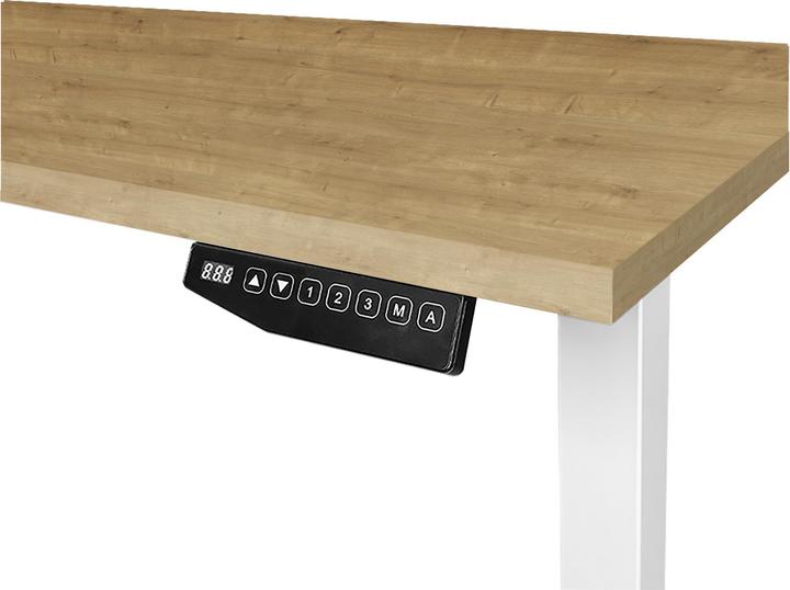 Produktbild Contini höhenverstellbarer Bürotisch 200 x 90 cm Eichendekor / Gestell weiss