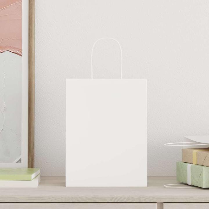 Image du produit VidaXL Sacs en papier kraft 50 pcs. avec anse Blanc 22x11x28 cm Sac en papier (Pochette cadeau, 50 x)