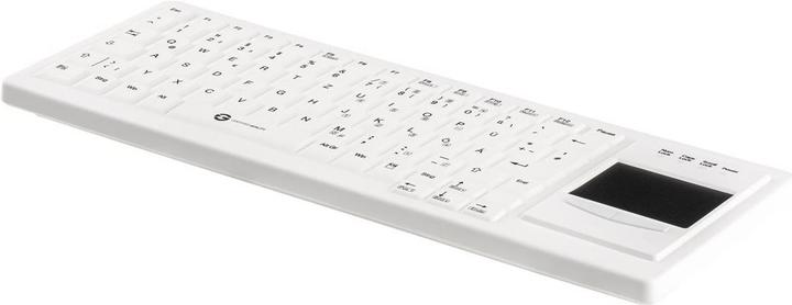 Produktbild Gett Cleantype Xtra Touch Protect Silikontastatur mit Touchpad IP68 desinfizierbar USB Farbe weiss L (DE)