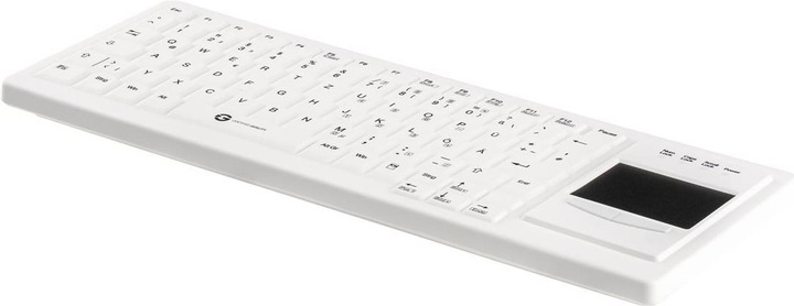 Image du produit Gett Cleantype Xtra Touch Protect Clavier en silicone avec touchpad IP68 désinfectable USB couleur blanc (DE, Filaire)