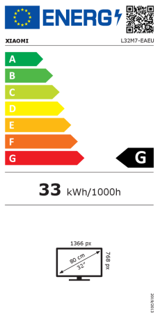 Energie-Label Xiaomi ELA4805EU (32", LED, HD ready, 2023)