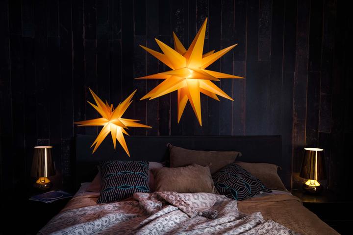 Actual product image Novaliv Poinsettia decorative star | 40cm YELLOW | indoor and outdoor | for E14 bulb with thread