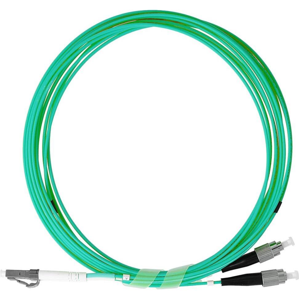 BlueOptics Cavo patch in fibra ottica duplex LC-FC multimodale OM3 0,5 metri (0.50 m), Cavo di rete