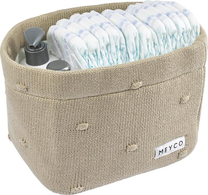 Image du produit Meyco Petit panier à langer small Mini Knots sable