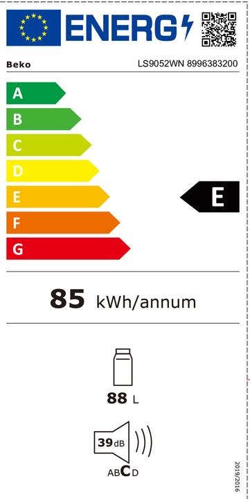 Energie-Label Beko REFRIGERATOR B LS9052WN (90 l)