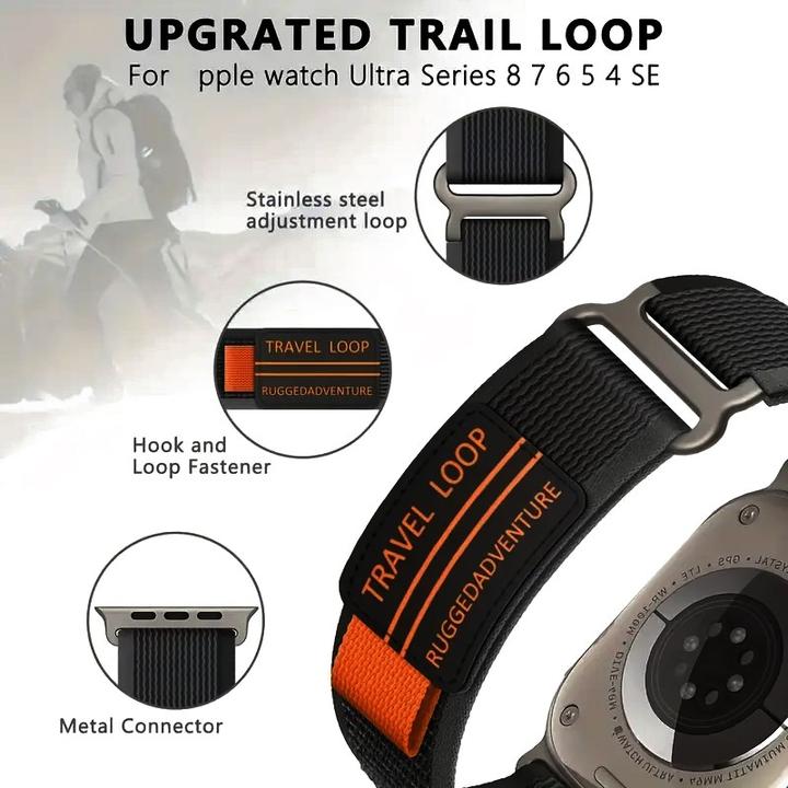 Produktbild Cbx Elastisches Nylon Sport Armband für Apple Watch mit 42mm 44mm 45mm und 49mm Gehäuse (Nylon)