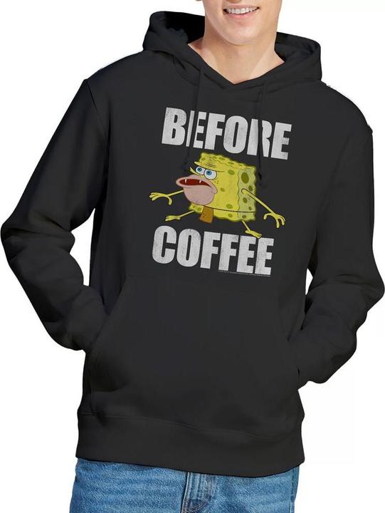 Produktbild Spongebob Squarepants Before Coffee Meme Kapuzenpullover (L)
