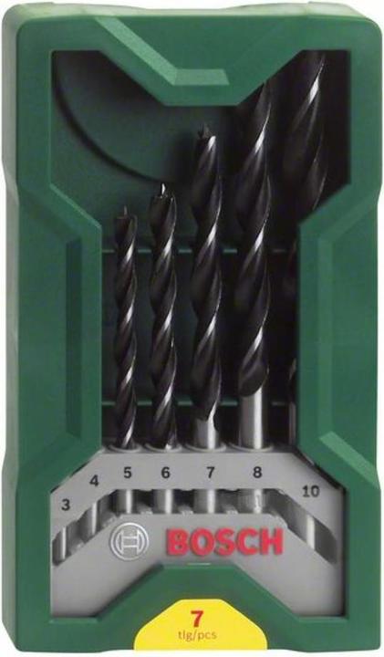 Produktbild Bosch Zubehör Mini-X-Line-Holzbohrer-Set, 7-teilig (10 mm, 3 mm, 4 mm, 5 mm, 6 mm, 7 mm, 8 mm)