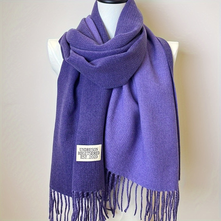 Produktbild Only-Bags.Store Doppelseitiger Schal Zwei Farben Einfacher Basic Imitation Kaschmir Quaste Schal Herbst Winter