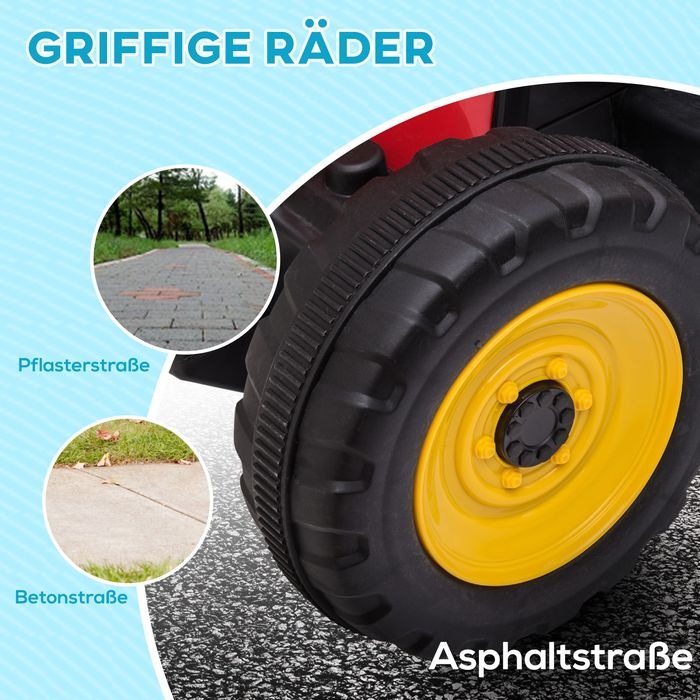 Produktbild Swisshandel24 Kinderelektro-Traktor mit Anhänger, Fernbedienung, MP3, Scheinwerfer, 3-6KM/H, Rot (12 V)