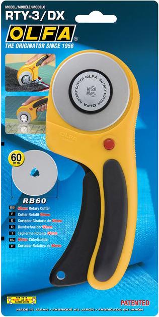 Actual product image Olfa Crocheum knife with a diameter of 60 mm for cutting fabrics, natural materials and (Cutters)