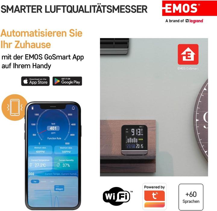 Immagine prodotto Emos Indicatore di qualità dell'aria GoSmart E30300 con WiFi