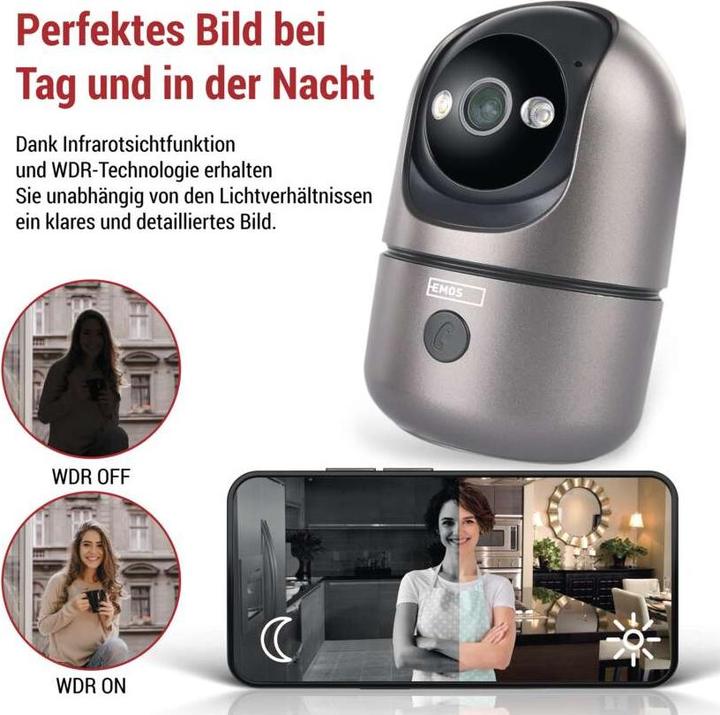 Produktbild Emos GoSmart Innen drehbare Überwachungskamera IP-220W mit WiFi