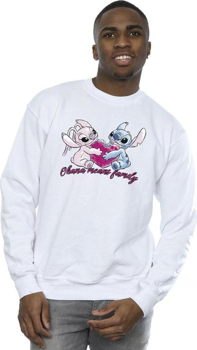 Actual product image Disney Mens Lilo And Stitch Ohana Heart With Angel Sweatshirt (M)