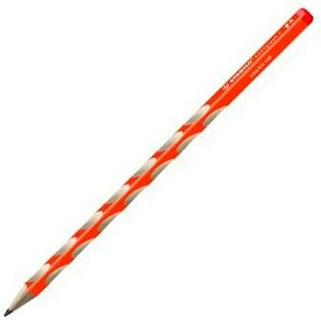 STABILO, Bleistift, Ergonomischer Dreikant-Bleistift für Rechtshänder - EASYgraph in orange - 12er Pack - Härteg (HB, 12...