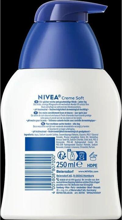 Actual product image NIVEA Creme Soft (Liquid soap, 250 ml)