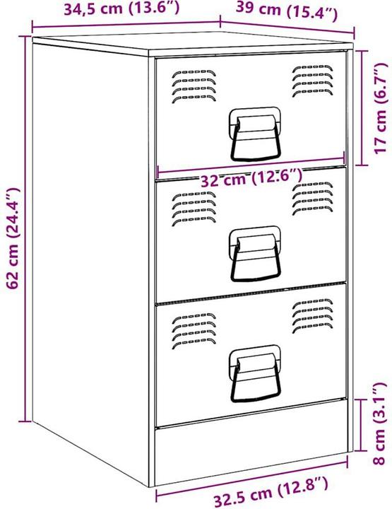 Immagine prodotto vidaXL Nachttisch (34.50 x 39 x 62 cm)
