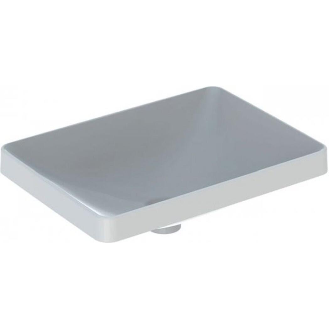 Geberit, Waschbecken, VariForm Einbauwaschtisch rechteckig, 550x400mm, ohne Hahnloch, ohne Überlauf (585 mm, 195 mm)