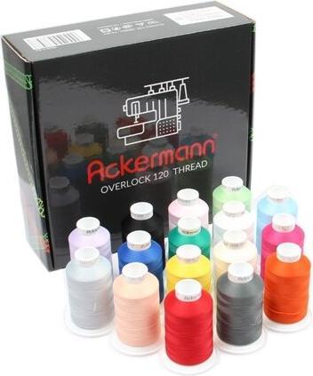 Image du produit Overlock Bauschgarn Nähgarn 16 x 1000m Box, Stärke 120, 100% Polyester (1000 m)
