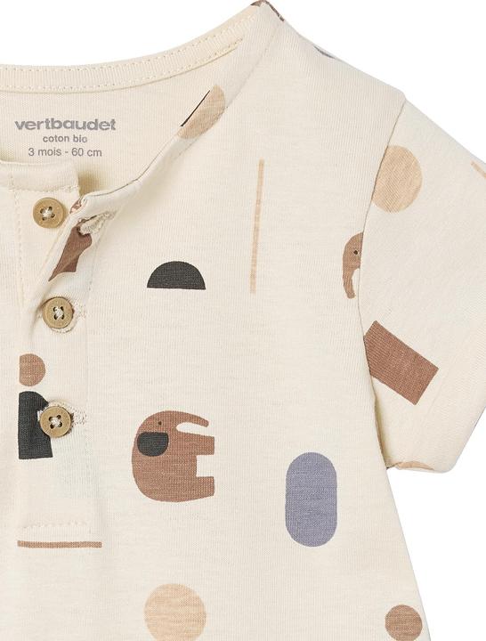 Produktbild Vertbaudet Bio-Kollektion: Gemusterter Baby Kurzoverall (74)