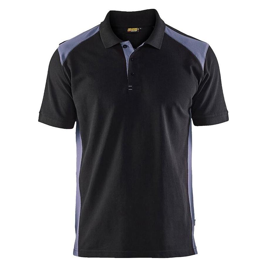 Blakläder, Herren, Shirts, Piqué-Poloshirt, Schwarz, Grau, (Xs)