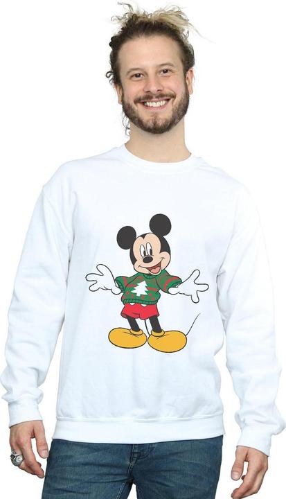 Actual product image Disney Mens Mickey Mouse Christmas Jumper Stroke Sweatshirt (4XL)