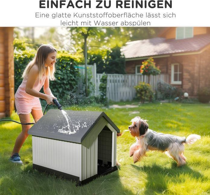 Immagine prodotto Swisshandel24 Cuccia per cani, resistente alle intemperie, con finestra e porta, per cani di piccola taglia fino (Cuccia per cani)