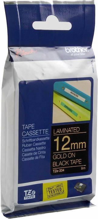 Produktbild Brother Tze-334 (1.20 cm, Gold, Schwarz)