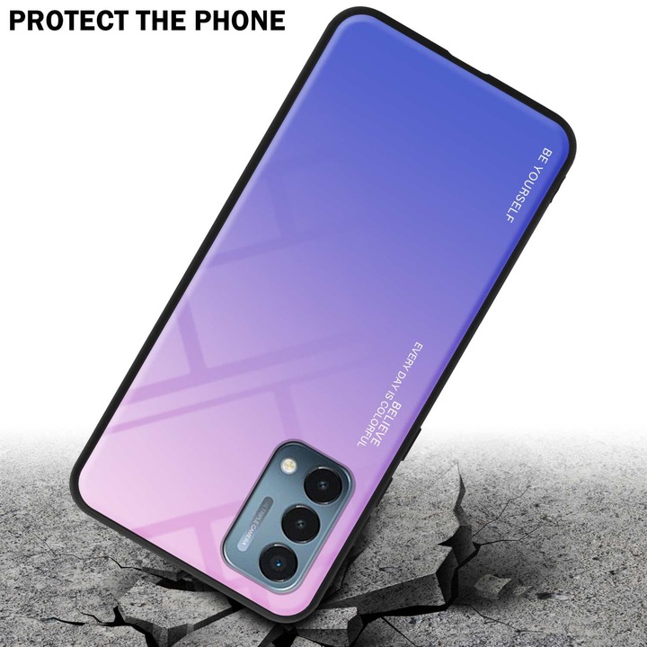 Productafbeelding Cadorabo TPU 2 Kleuren Glazen Hoesje (OnePlus Noord N200 5G)