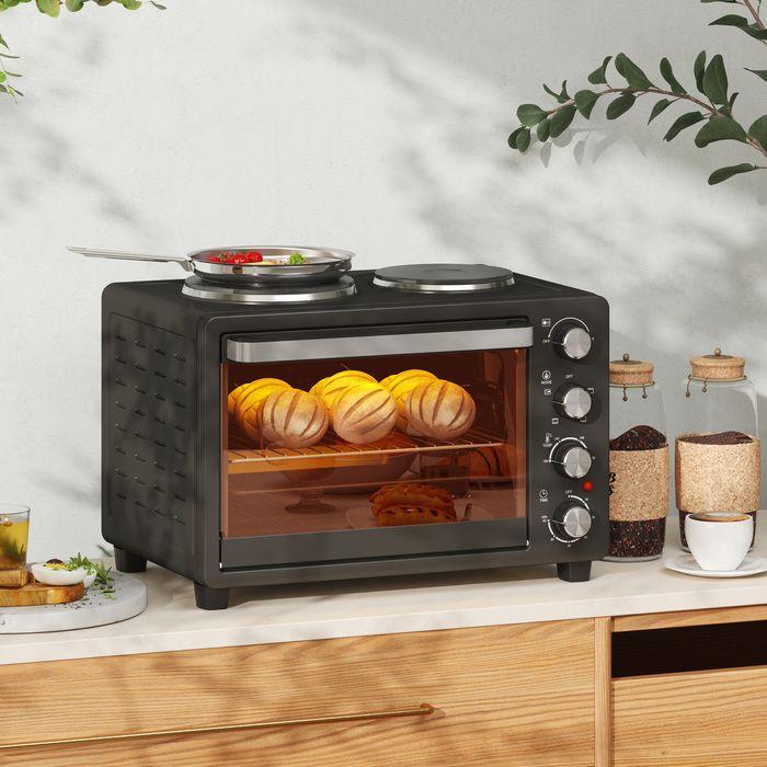 Actual product image Swisshandel24 Minibackofen 28 L 2600W Mini Backofen 100-230℃ 60 Min. Timer Schwarz