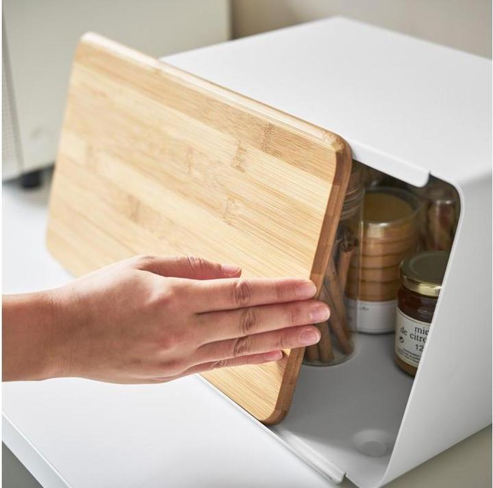 Actual product image Yamazaki Bread bin with removable lid TOWER