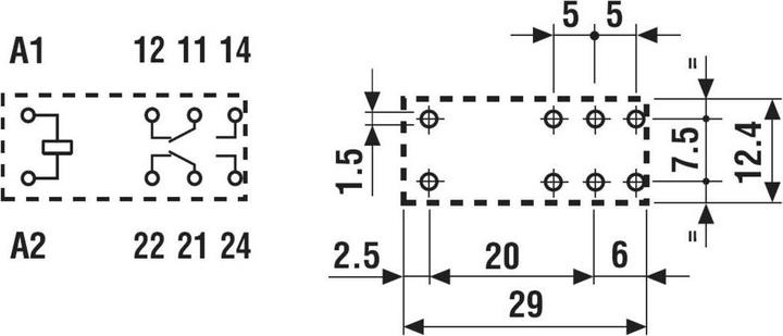 Actual product image Finder Safety relay,DPDT,AgNi, 8A 24Vdc coil
