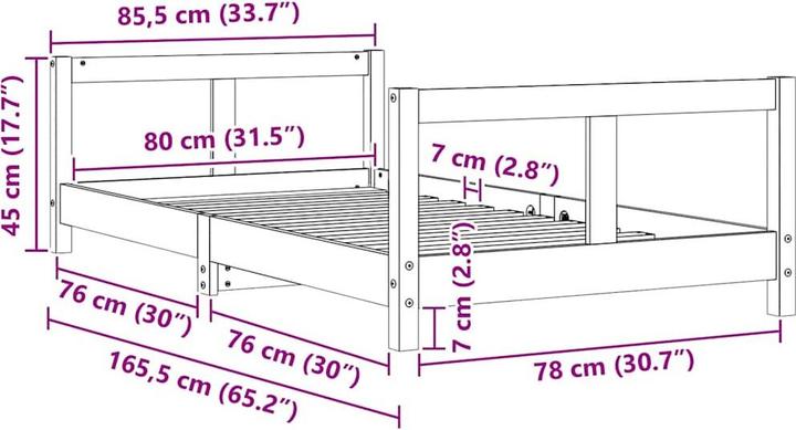 Produktbild vidaXL Kinderbett (80 x 160 cm)