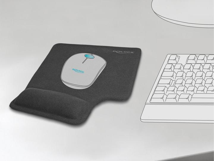 Actual product image Delock Ergonomic mouse pad with gel palm rest left-handed black