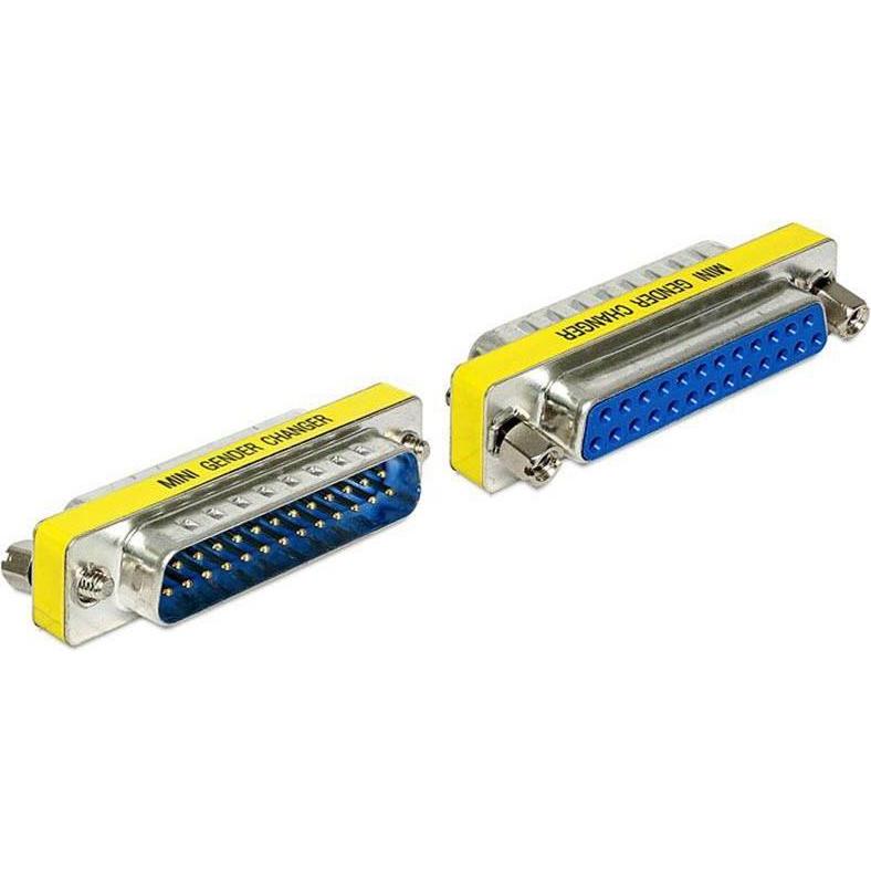 Thumbnail - Delock DB25m-DB25f: Portschutzadapter (DB25, 5.20 cm), Data + Video Adapter, Silber, Gelb