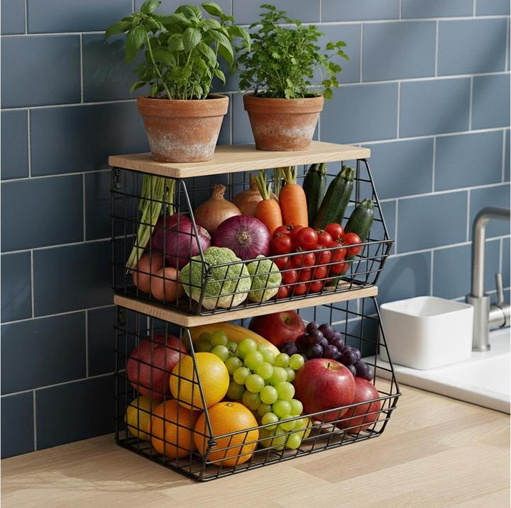 Productafbeelding Relaxdays Obstkorb Wandregal