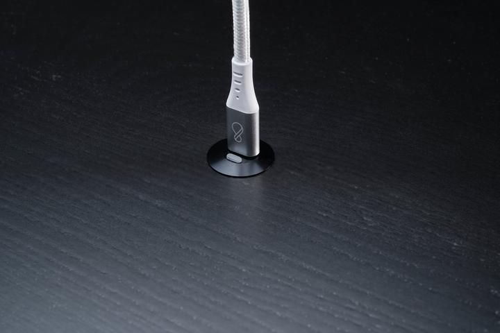 Actual product image Ochno Socket with RGB Button - USB-C outlet w. locking screw 1m cable in Black (1 m, USB 3.2 Gen 2)