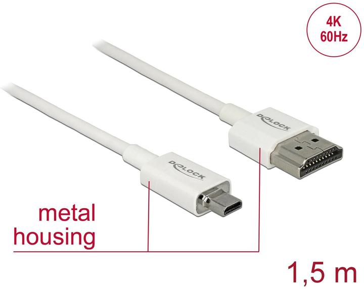 Produktbild Delock HDMI (Typ A) — micro HDMI (Typ D) (1.50 m)