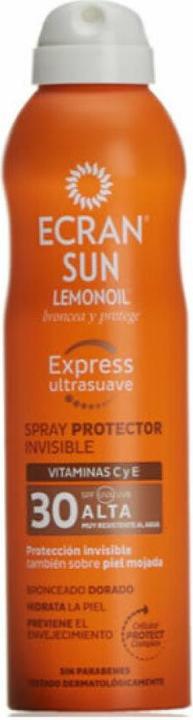 Actual product image Ecran SUN LEMONOIL spray protector invisible SPF30 250 ml (Sun spray, SPF 30, 250 ml)