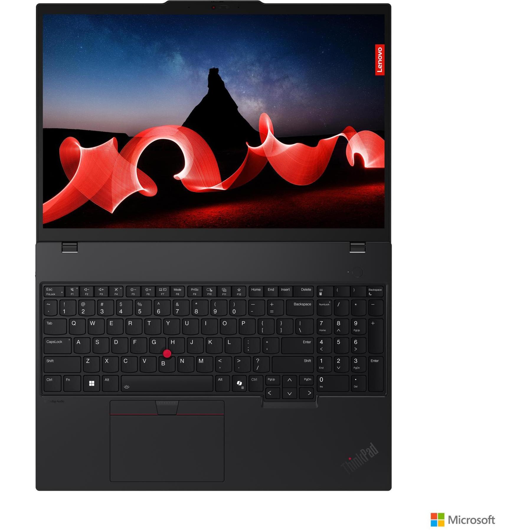 Lenovo ThinkPad T16 Gen 3 (16", 1000 GB, 32 GB, DE, Intel Core Ultra 7 155U), Notebook, Schwarz