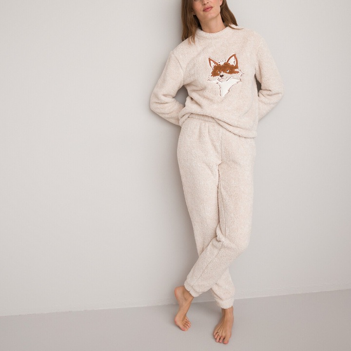 Actual product image La Redoute Collections Embroidered faux fur pyjamas (W32/L34)