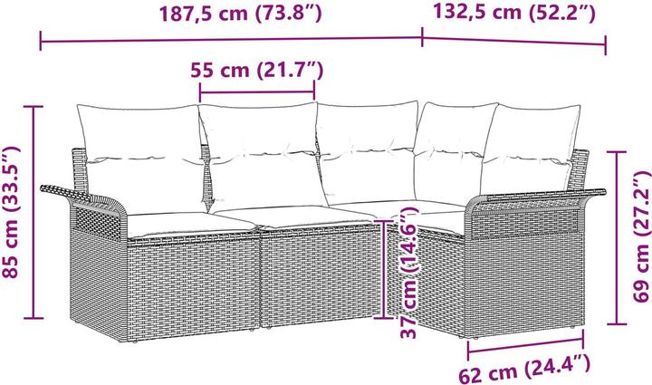Produktbild vidaXL Gartensofa-set