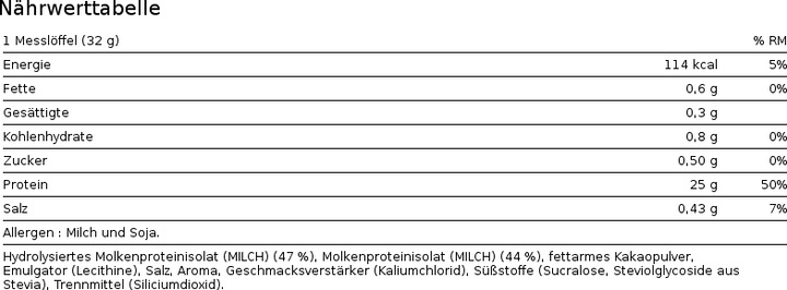 Nährwerte und Zutaten Dymatize Iso 100 (Cookies, Cream, 1 Stk., 2200 g)